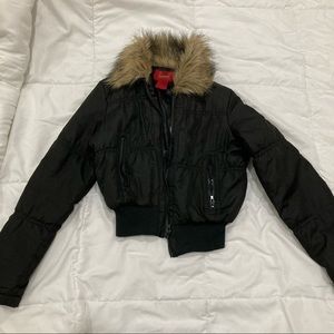 black puffer jacket